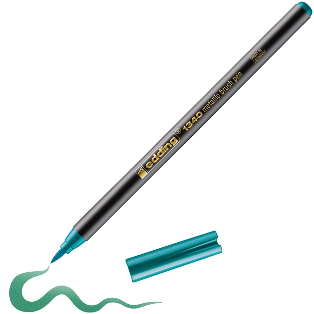 Een Brushpen edding 1340 metallic groen koop je bij VHK Kantoorartikelen