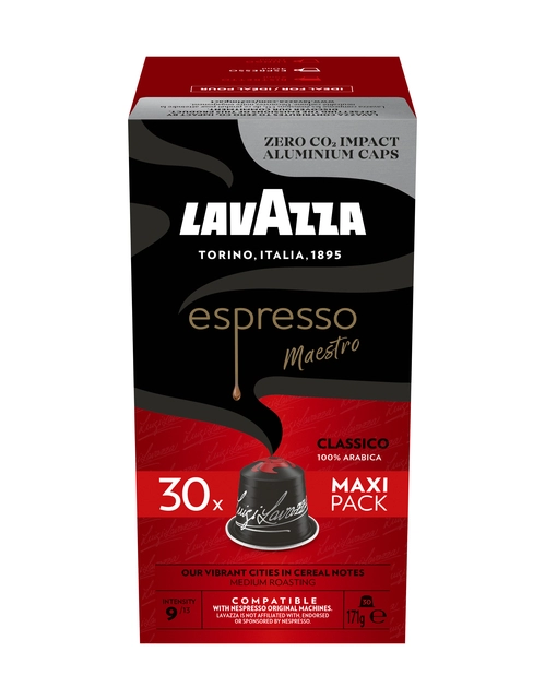 Een Koffiecups Lavazza espresso Classico 30 stuks koop je bij VHK Kantoorartikelen