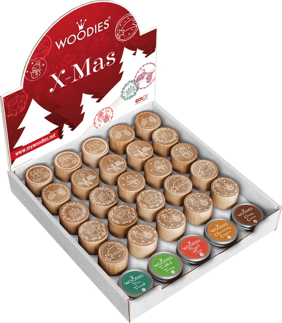 Een Stempels en stempelkussen Woodies Christmas afbeelding koop je bij VHK Kantoorartikelen