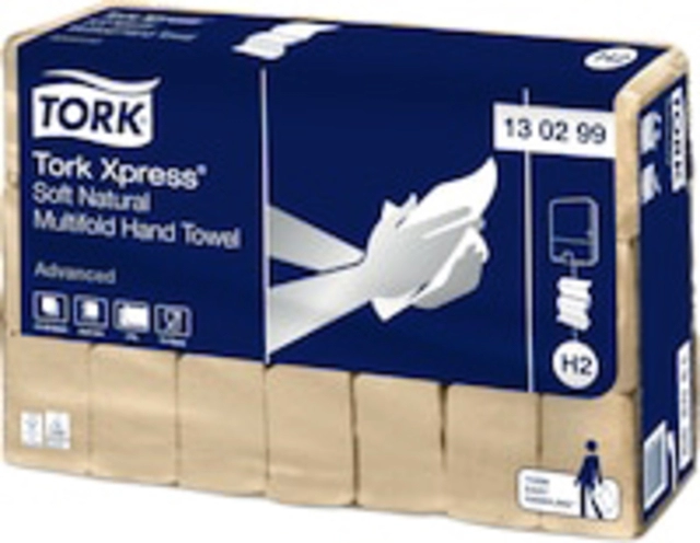 Een Handdoek Tork Xpress Soft Multifold Advanced H2 213x240mm 180 vel Natural 130299 koop je bij Hoekmankantoorartikelen.nl