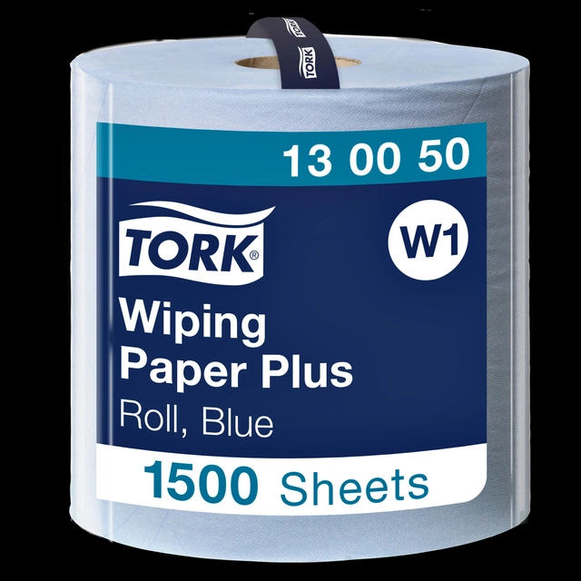 Een Poetspapier Tork Wiping Plus W1 37cmx510m blauw 130050 koop je bij Hoekmankantoorartikelen.nl