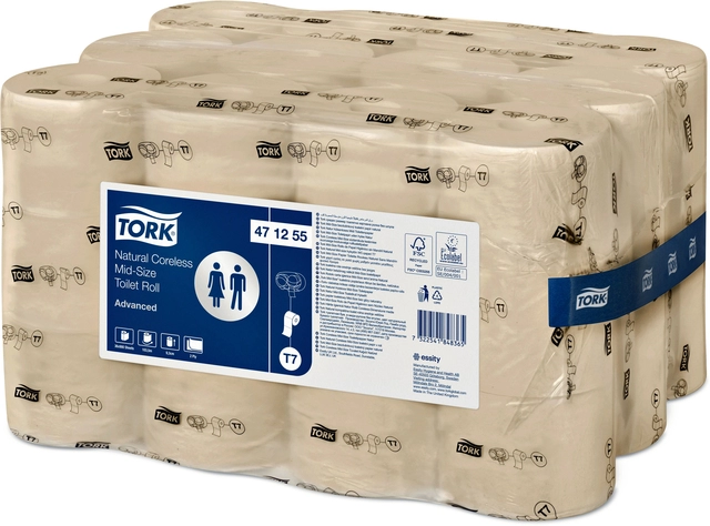 Een Toiletpapier Tork T7 hulsloos Natural Advanced midsize 2-laags 900vel 472155 koop je bij VHK Kantoorartikelen