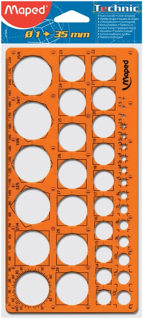 Een Cirkelsjabloon Maped Technic 1-35mm koop je bij VHK Kantoorartikelen