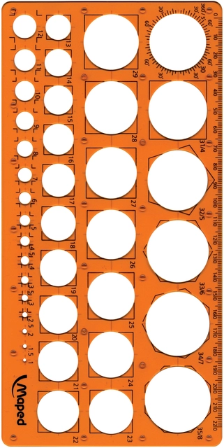 Een Cirkelsjabloon Maped Technic 1-35mm koop je bij VHK Kantoorartikelen