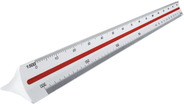 Een Schaalstok Maped driehoekig 1:500/1000/1250/1500/2000/2500 koop je bij VHK Kantoorartikelen