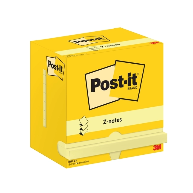 Een Memoblok Post-it Z-Note R350 76x127mm geel 12 stuks koop je bij Hoekmankantoorartikelen.nl