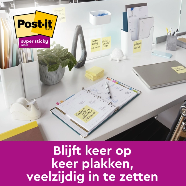 Een Memoblok Post-it Z-Note S350 Super Sticky 76x127mm geel 12 stuks koop je bij Hoekmankantoorartikelen.nl