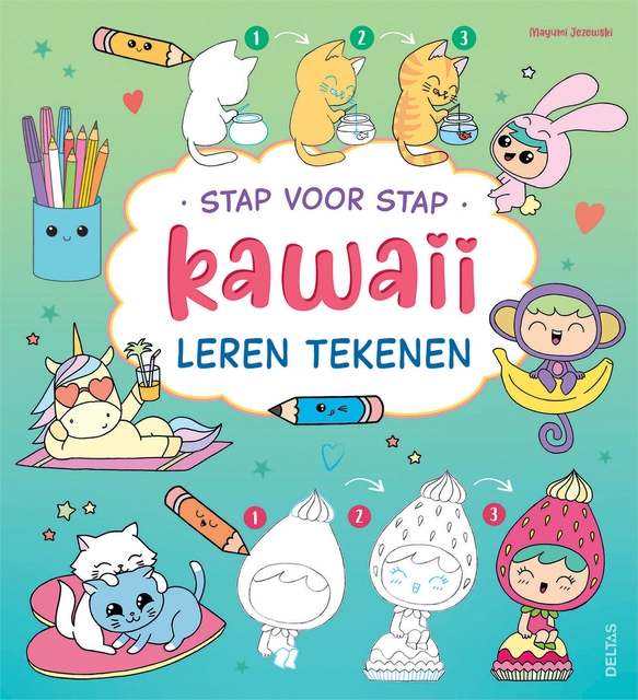 Een Tekenboek Deltas stap voor stap Kawaii koop je bij Sysdicom BV