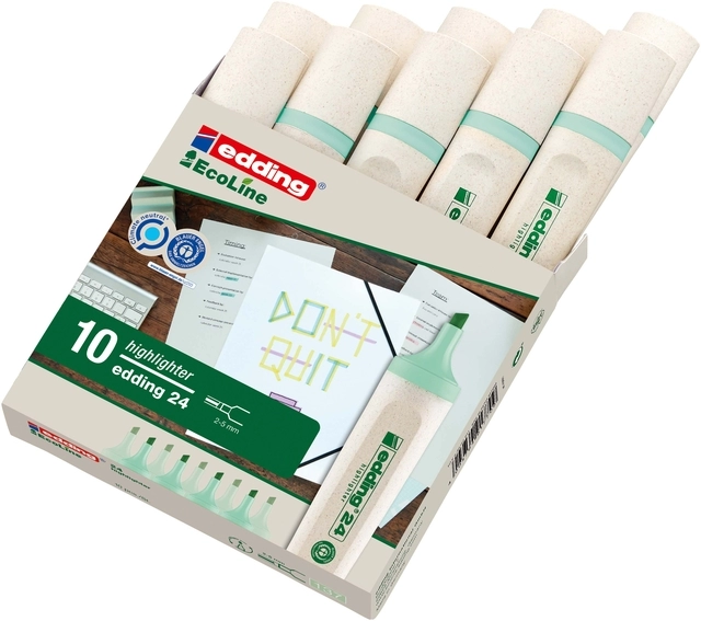 Een Markeerstift edding 24 Ecoline pastel groen koop je bij VHK Kantoorartikelen