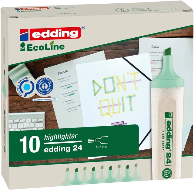 Een Markeerstift edding 24 Ecoline pastel groen koop je bij VHK Kantoorartikelen