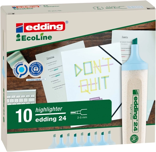 Een Markeerstift edding 24 Ecoline pastel blauw koop je bij VHK Kantoorartikelen