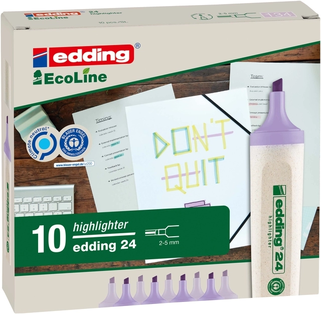 Een Markeerstift edding 24 Ecoline pastel violet koop je bij VHK Kantoorartikelen