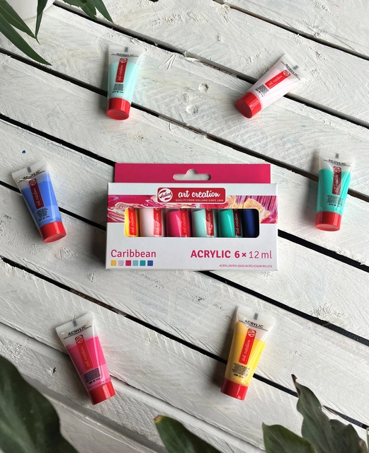 Een Acrylverf Talens Art Creation Caribbean 12ml set à 6 kleuren koop je bij VHK Kantoorartikelen