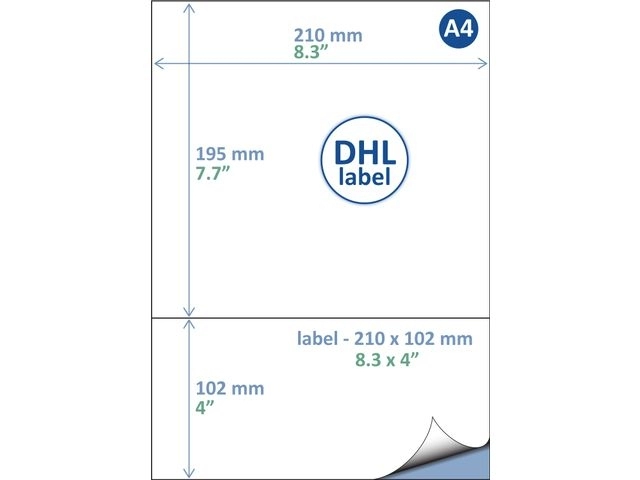 Een Retourlabel DHL IEZZY A4 1.000 vel 210x102mm 1000 labels koop je bij VHK Kantoorartikelen