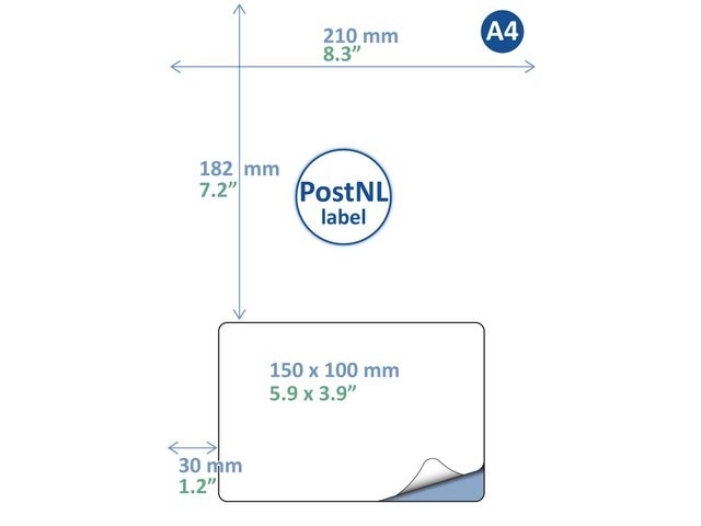 Een Retourlabel PostNL IEZZY A4 1.000 vel 150x100mm 1000 labels koop je bij VHK Kantoorartikelen