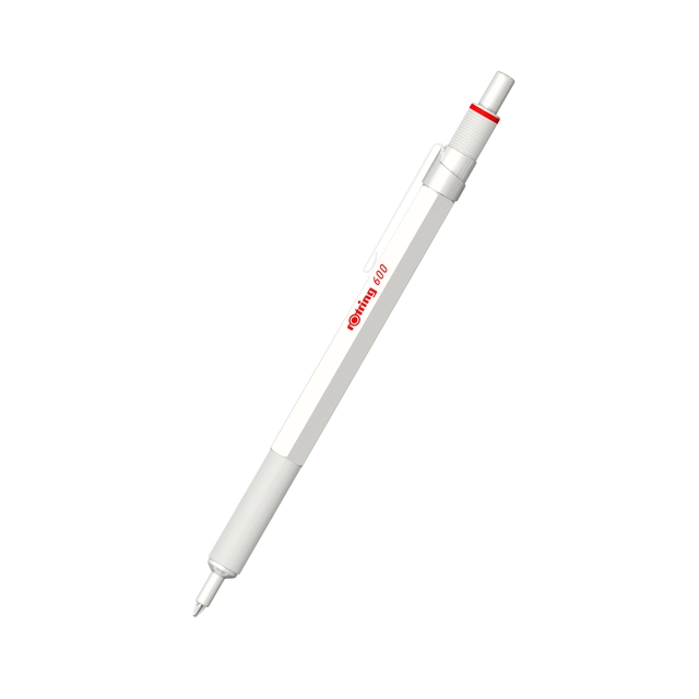 Een Balpen rOtring 600 parelmoer medium wit koop je bij VHK Kantoorartikelen