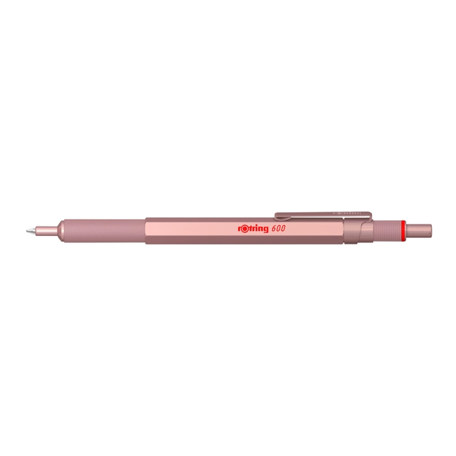 Een Balpen rOtring 600 medium rosé goud koop je bij VHK Kantoorartikelen