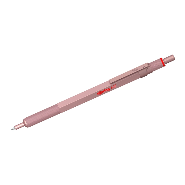 Een Balpen rOtring 600 medium rosé goud koop je bij VHK Kantoorartikelen