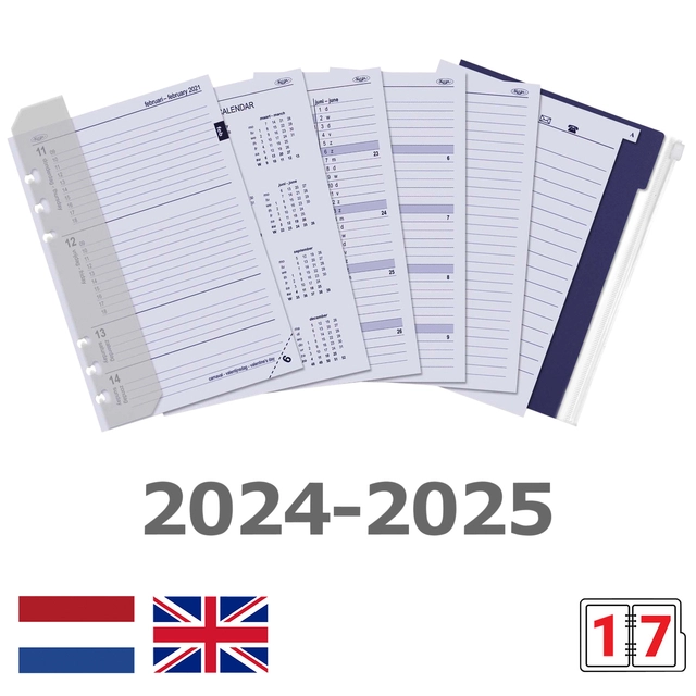 Een Organizer Kalpa A5 inclusief agenda 2024-2025 7dagen/2pagina's croco rose koop je bij Hoekmankantoorartikelen.nl