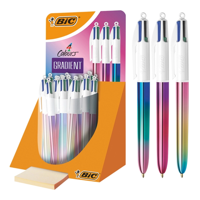 Een Balpen Bic 4kleuren gradient medium assorti koop je bij VHK Kantoorartikelen