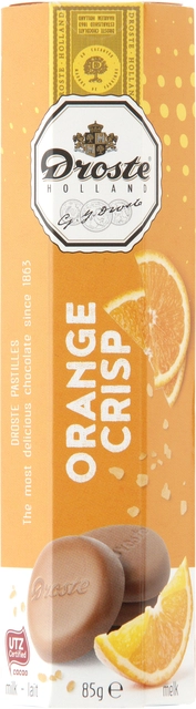 Een Chocolade Droste pastilles melk orange crisp 85gr koop je bij Hoekmankantoorartikelen.nl