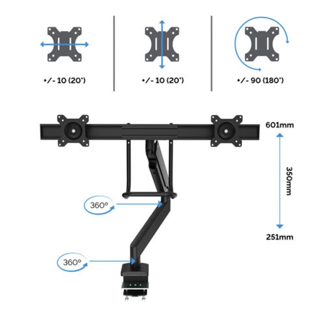 Een Monitorarm Fellowes Eppa Crossbar wit koop je bij Hoekmankantoorartikelen.nl