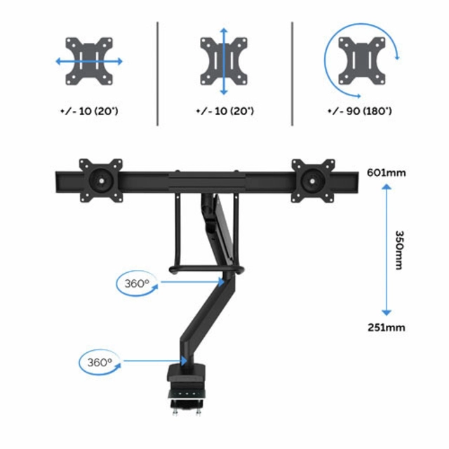 Een Monitorarm Fellowes Eppa Crossbar zilver koop je bij Hoekmankantoorartikelen.nl