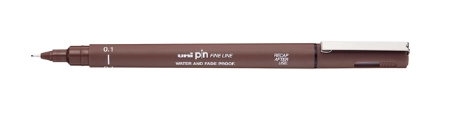 Een Fineliner Uni-ball Pin 0.1mm sepia 12 stuks koop je bij Hoekmankantoorartikelen.nl