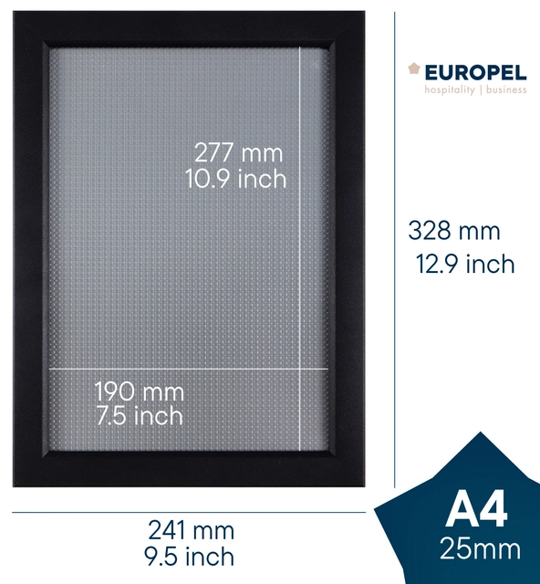 Een Kliklijst Europel A4 25mm mat zwart koop je bij VHK Kantoorartikelen