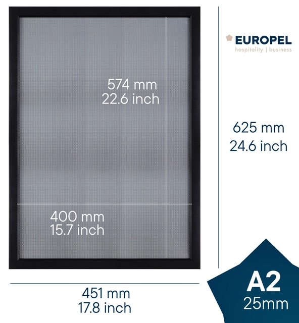 Een Kliklijst Europel A2 25mm mat zwart koop je bij VHK Kantoorartikelen