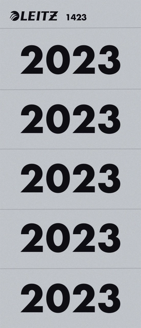 Een Rugetiket Leitz 2023 80mm grijs 100 stuks koop je bij Hoekmankantoorartikelen.nl