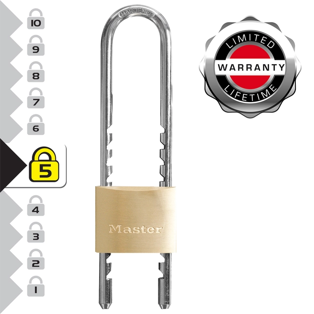 Een Hangslot MasterLock verstelbaar messing 50mm koop je bij VHK Kantoorartikelen