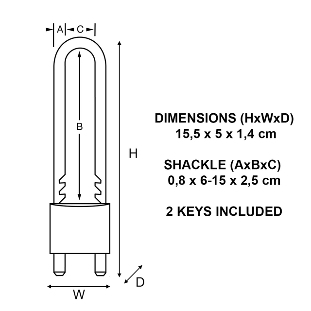 Een Hangslot MasterLock verstelbaar messing 50mm koop je bij VHK Kantoorartikelen