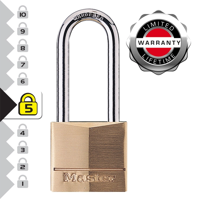 Een Hangslot MasterLock beugel 51mm messing 40mm koop je bij Hoekmankantoorartikelen.nl