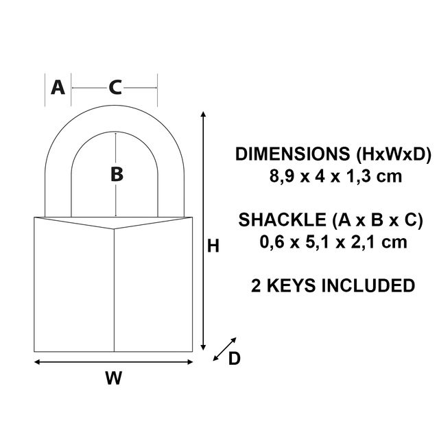 Een Hangslot MasterLock beugel 51mm messing 40mm koop je bij Hoekmankantoorartikelen.nl