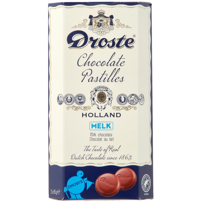 Een Chocolade Droste duopack pastilles melk 170gr koop je bij VHK Kantoorartikelen