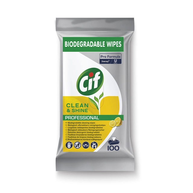 Een Reinigingsdoekjes CIF Pro formula Multi Clean&Shine 100 stuks koop je bij VHK Kantoorartikelen