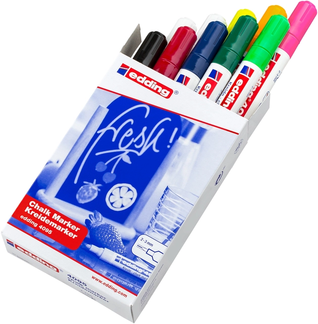 Een Krijtstift edding 4095 rond 2-3mm assorti doos à 10 stuks koop je bij VHK Kantoorartikelen