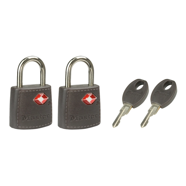 Een Hangslot Masterlock 2 gelijksluitend ABS cover TSA assorti in willekeurige kleur 30mm 2 stuks koop je bij Hoekmankantoorartikelen.nl