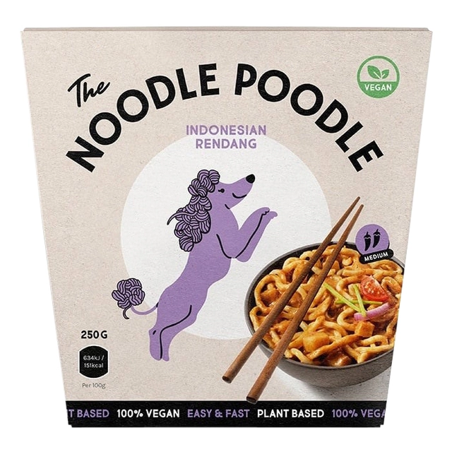 Een Noodles The Noodle Poodle Indonesian rendang 250gr koop je bij VHK Kantoorartikelen