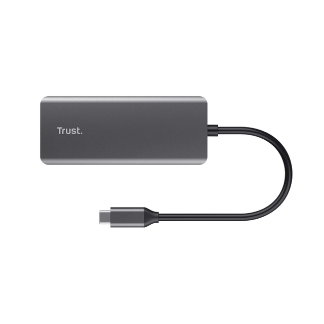 Een Adapter Trust DALYX 6-in-1 USB-C multipoort grijs koop je bij VHK Kantoorartikelen