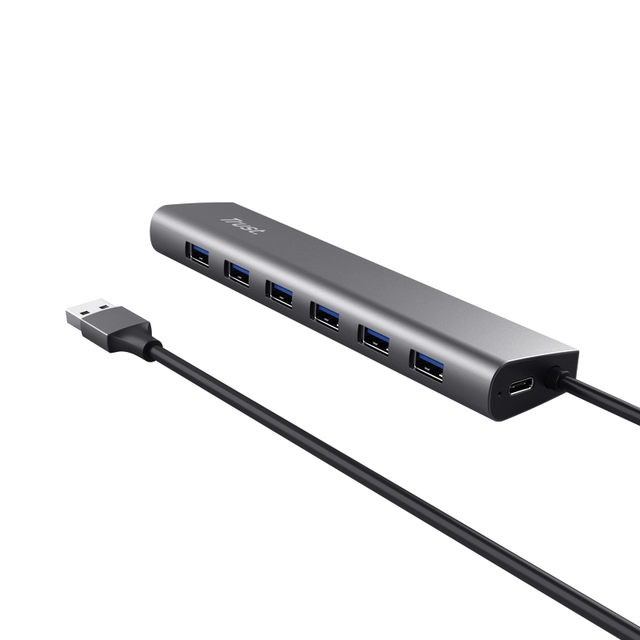 Een Hub Trust HALYX 7-port USB-A 3.2 zilver koop je bij VHK Kantoorartikelen