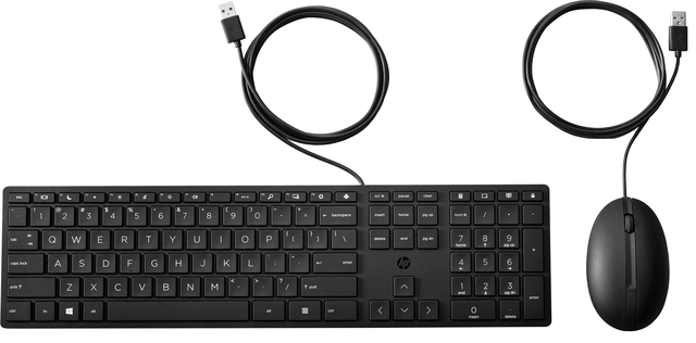 Een Toetsenbord + muis HP 320MK Qwerty zwart koop je bij VHK Kantoorartikelen