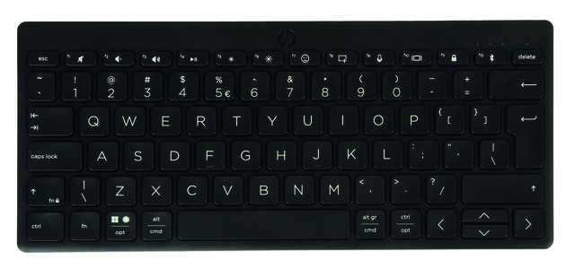 Een Toetsenbord HP 355 compact multi-device Qwerty zwart koop je bij VHK Kantoorartikelen