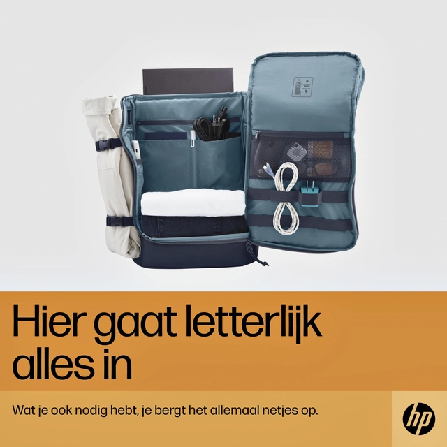 Een Laptop Rugzak HP travel 25 liter 15.6 blauw/grijs koop je bij VHK Kantoorartikelen