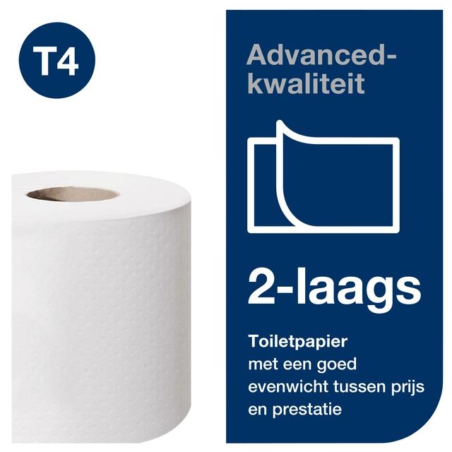 Een Toiletpapier Tork T4 advanced 2-laags 200vel wit 472161 koop je bij VHK Kantoorartikelen