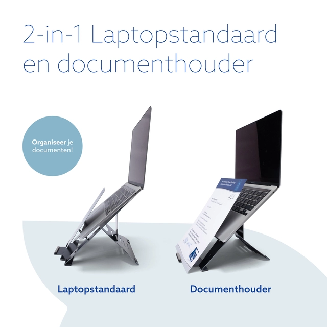 Een Laptopstandaard R-Go Riser Documenthouder koop je bij Hoekmankantoorartikelen.nl