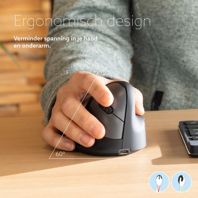 Een Muis R-Go Ergonomisch HE Break Wireless Rechts S koop je bij Hoekmankantoorartikelen.nl