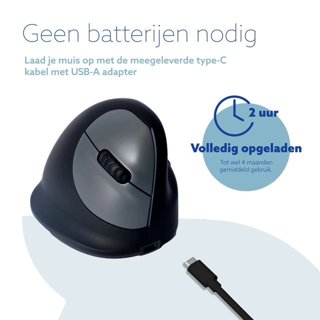 Een Muis R-Go Ergonomisch HE Break Wireless Rechts S koop je bij Hoekmankantoorartikelen.nl