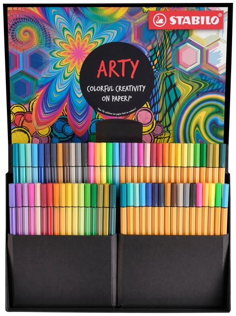 Een Fineliner STABILO point 88 & Pen 68 Arty creative assorti luxe box à 68 stuks koop je bij Hoekmankantoorartikelen.nl